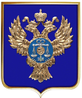 Герб Казначейства РФ 52х62 см, барельеф, металлонапыление, рамка под золото