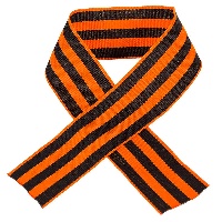 Лента "Георгиевская" 25мм ТКАНАЯ по 50см ОТРЕЗНАЯ 100 штук/упаковка