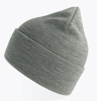 Шапка вязаная "PURE", с отворотом, светло-серый меланж, 60% полиэстер, 40% акрил