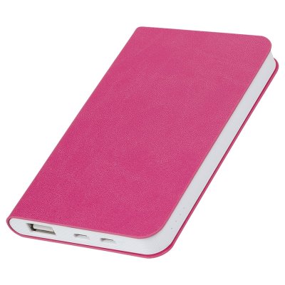 Универсальный аккумулятор &quot;Softi&quot; (5000mAh),розовый, 7,5х12,1х1,1см, искусственная кожа,плас